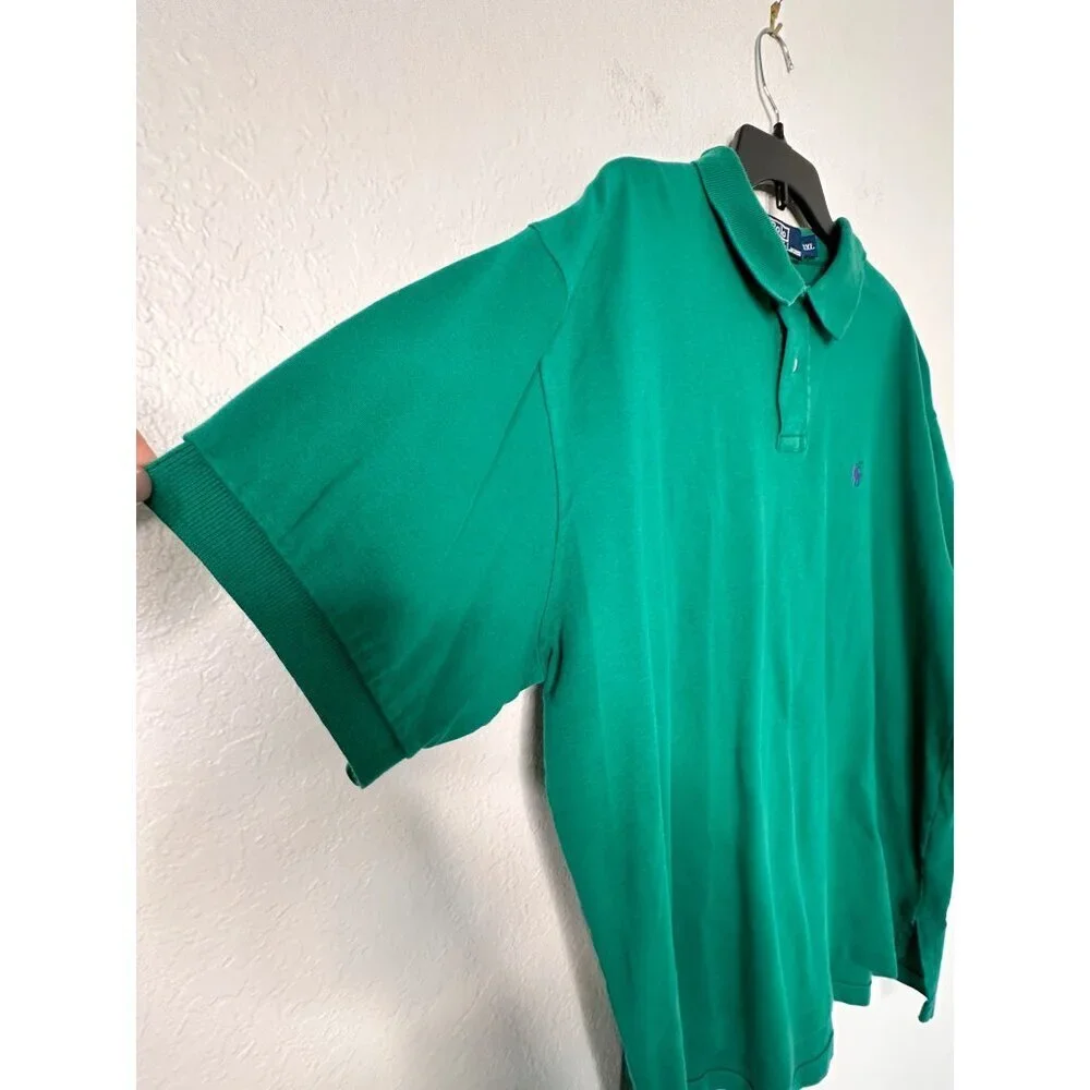 Vintage Polo Ralph Lauren‎ Mens Big Tall Size 2XL Polo Shirt Green Short Sleeve